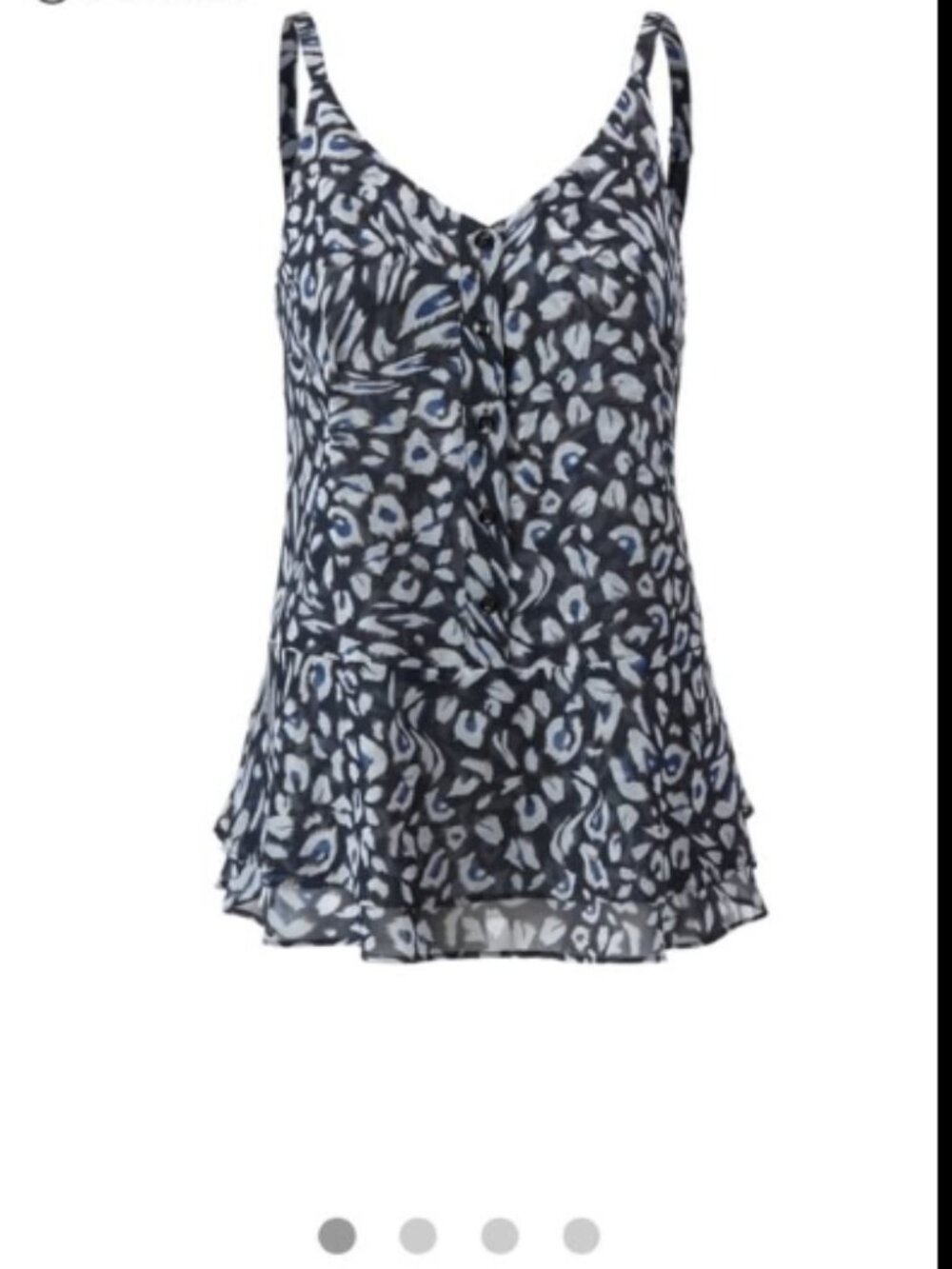 Cabi Purr Cami (#5362) Women's Navy/Gray/Violet Top Blouse Adj Straps Sz M